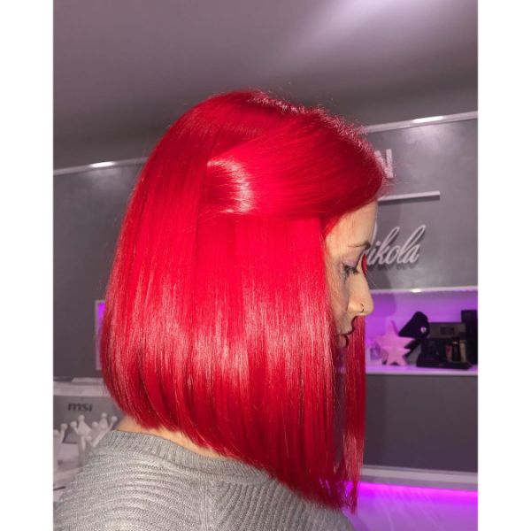 Ariel-red Long Bob for Straight Hair