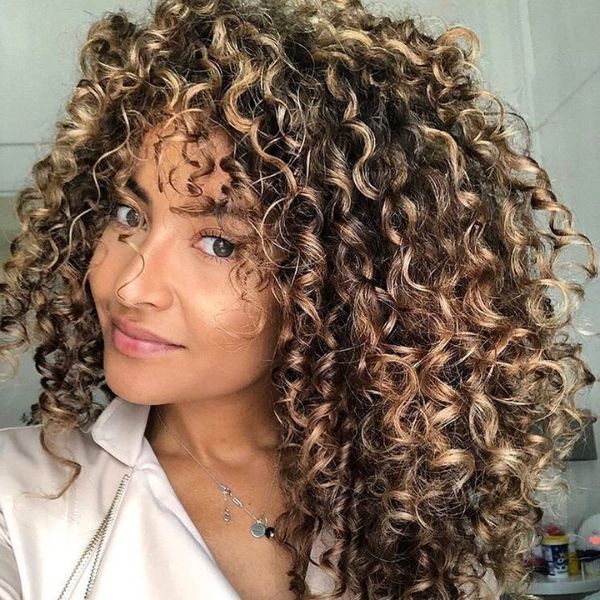 Curly Short Layers for Long Balayage Hair