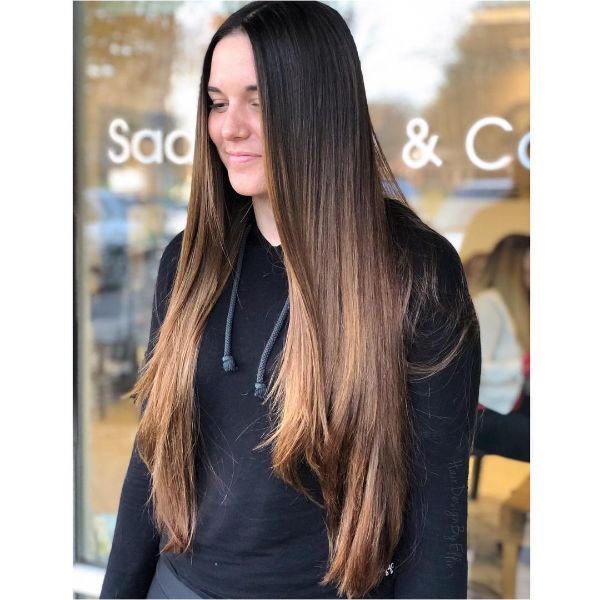 Long Straight Sleek Layers for Extra-Long Hair