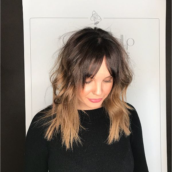 Chunky Long Layers for Ombre Hairstyle with Face Framing Bangs