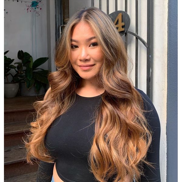 Extra Long Layered Haircut for Wavy Ombre