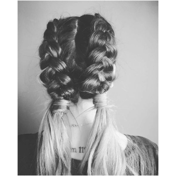 Half-braided Pigtails for Blonde Hair