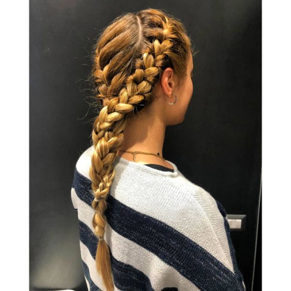 Multi-braided Ponytail for Long Layered Hair
