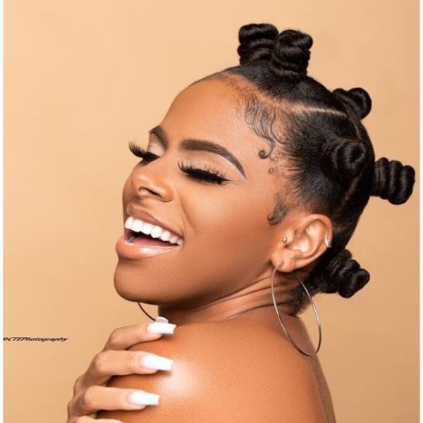 Bantu Knots Protective Hairstyle for Curls