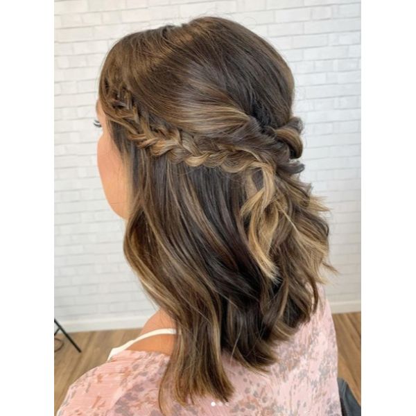 Bridal Half Updo with Twists and Braids