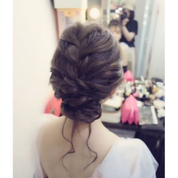 Bridal Updo with French Braid and Bun
