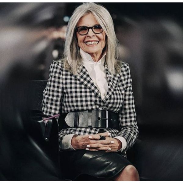 Diane Keaton's Ashy Blonde Hairstyle for Women Over 60