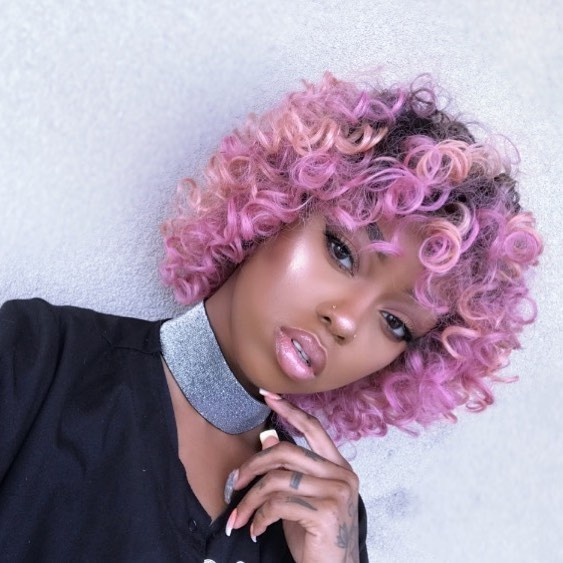 Lavender Pink Curly