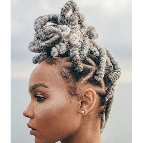 Messy Knot with Triangle Faux Locks