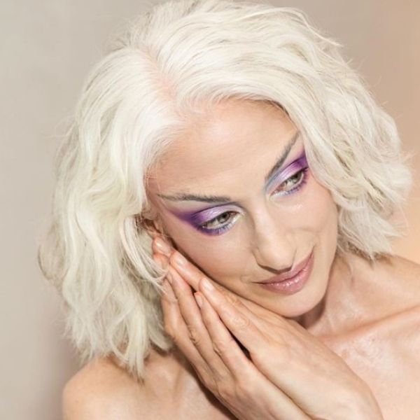Platinum Blonde Wavy Hairstyles for Women Over 60