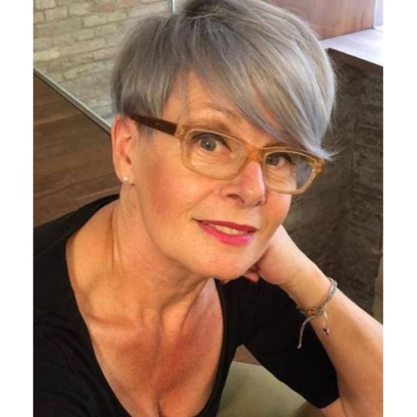 Silver Fox Pixie Hairstyles for Women Over 60
