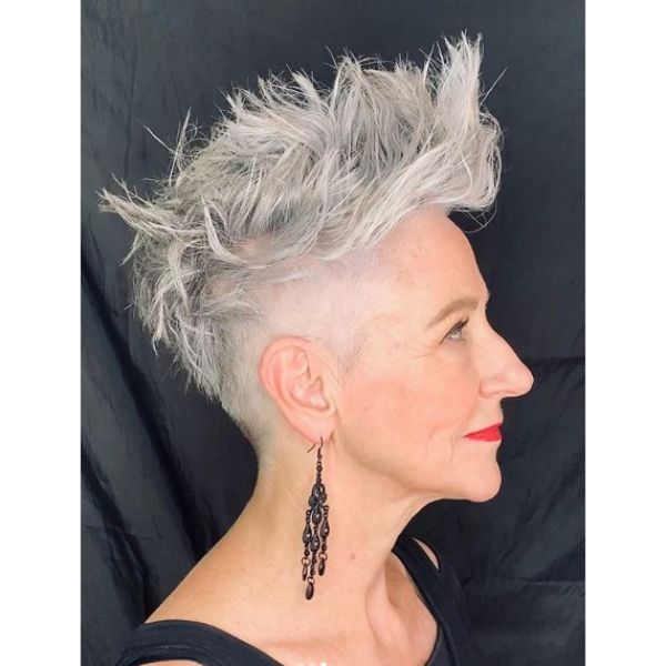  Spiky Short Undercut for Silver Fox Hairstyle