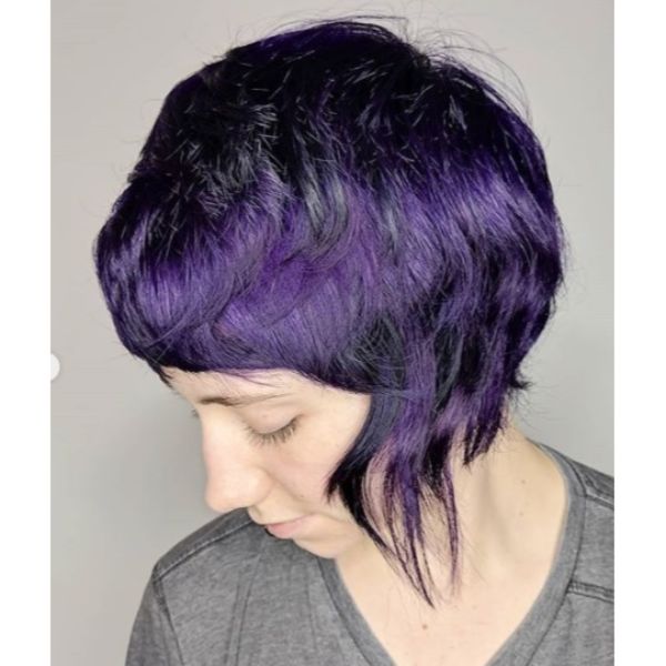 Midnight Vixen Purple Shag Short Haircuts For Women