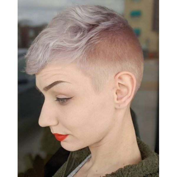 Pearly Platinum Pixie With Faded Sides