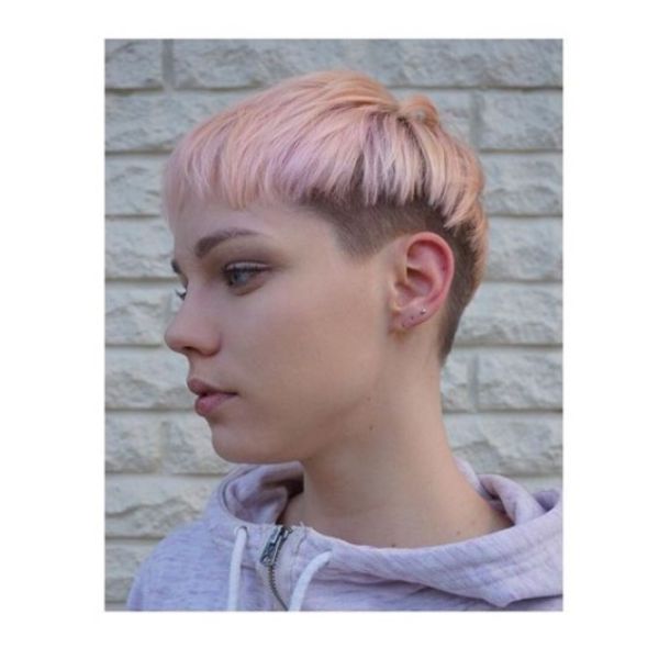  Pink Bowl-cut with Faded Sides