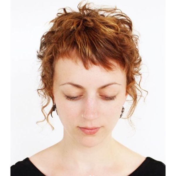  Pixie Curly Short Haircut with Rat Fringes