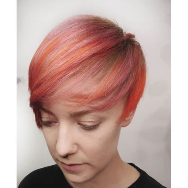 Pixie Cut with Shades Of Corals
