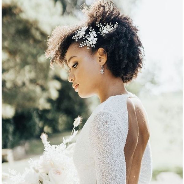 Afro Hair with Flower Accessory