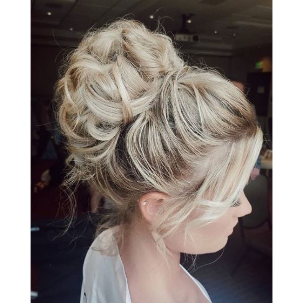 Braided Crown Bun with Falling Strands
