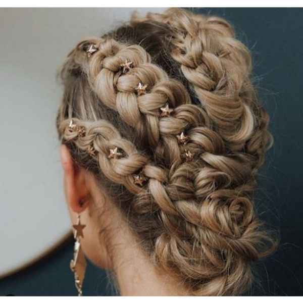 Braided Hairstyle with Small Stars