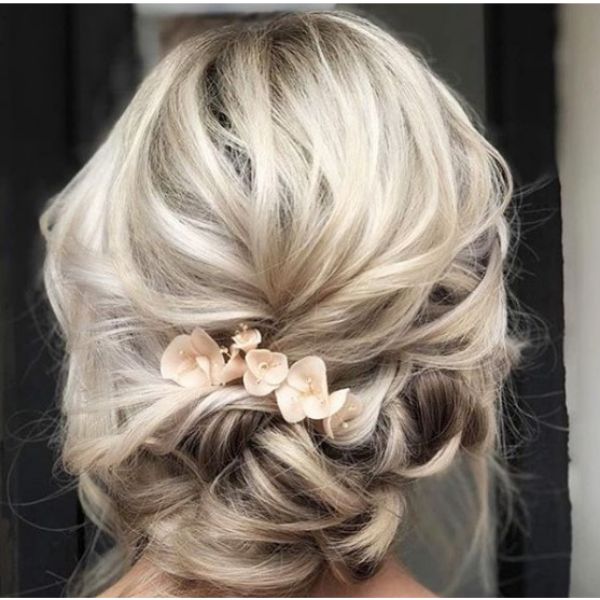 Bridal Updo with Messy Strands Hairstyle