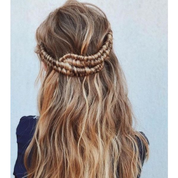 Half Up-do with Infinity Braids Hairstyle