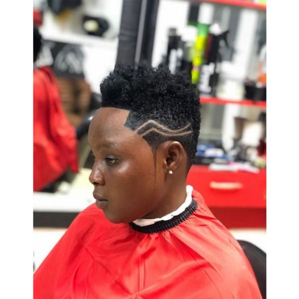 a woman with Hi-Top Hairstyle with Shaved Sides