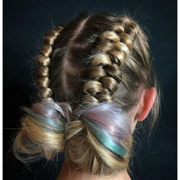 Infinity Braids with Rainbow Shades Hairstyle