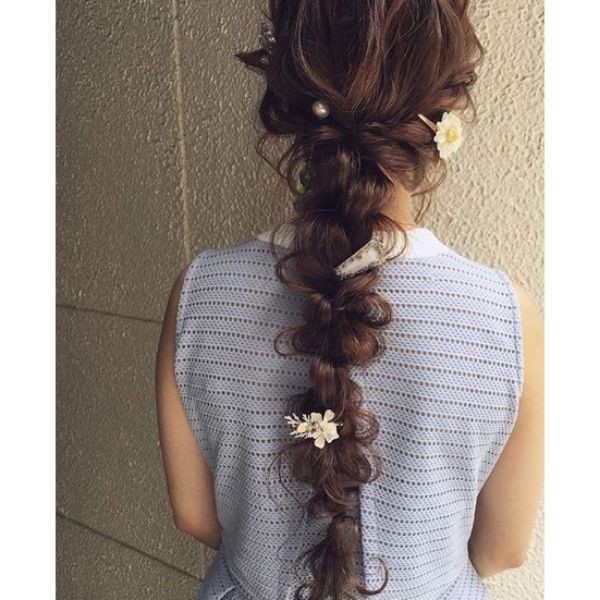 Long Hairstyle with Pull- Trough Braids