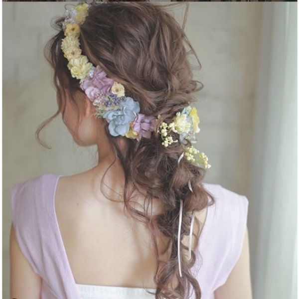 Messy Braid with Flower Crown
