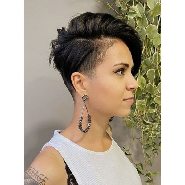 Short Pixie Cut with Razored Sides