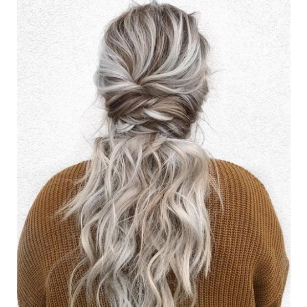 Textured Undone Ponytail with Falling Strands