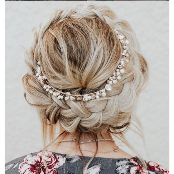 Undone Updo with Crown Hairstyle