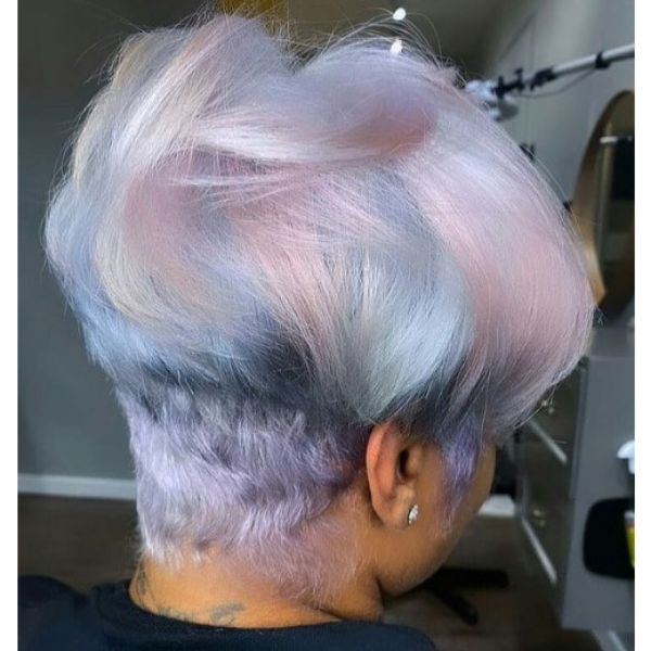 Cotton Candy Colored Pixie Cut Hairstyle