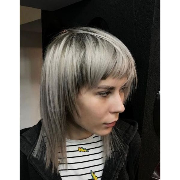 Long Layered Haircut For Blonde Hair with Silver Undertones