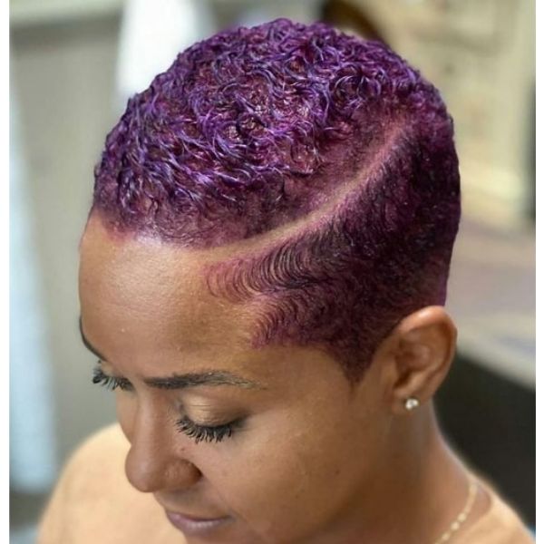 Purple Colored Juice Cut Short Hairstyle