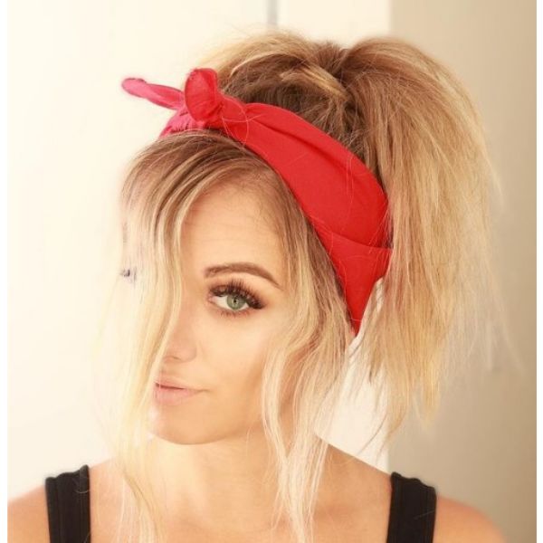 Textured Ponytail with Headscarf