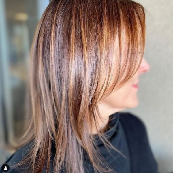 Caramel Balayage With Soft Layers For Long Thin Hair