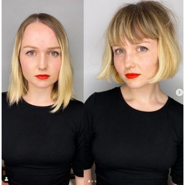 Classic French Bob For Blonde Thin Hair