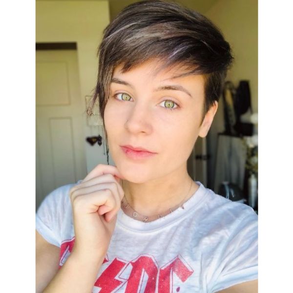 Disconnected Pixie Haircut With Subtle Highlights