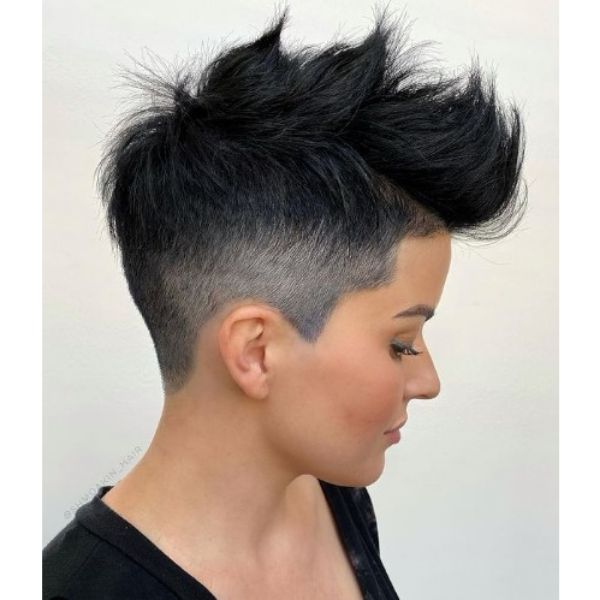  Razor Faded Pixie Hairstyle For Oval Face and Thin Hair