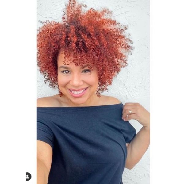  Red Short Afro Haircut
