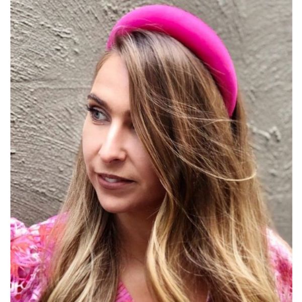 Retro Hairstyle With Pink Velvet Padded Headband (Thin Hair Styling Tips)