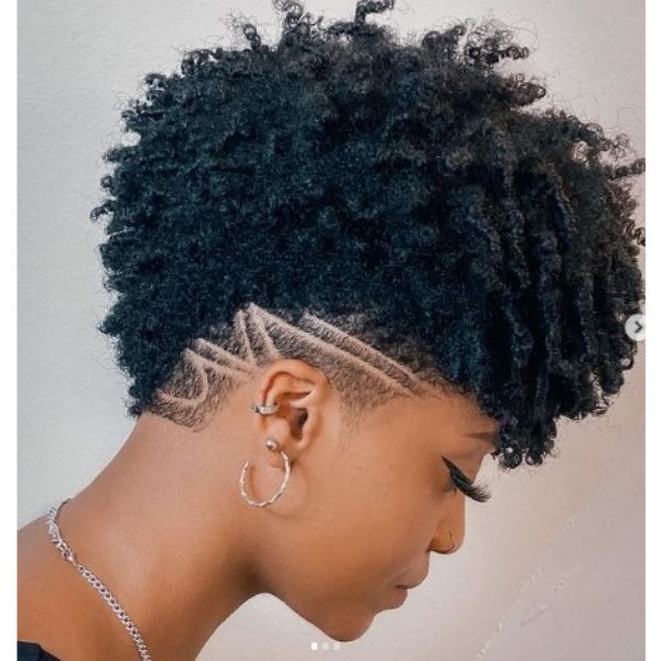 Short Afro With Shaved Nape