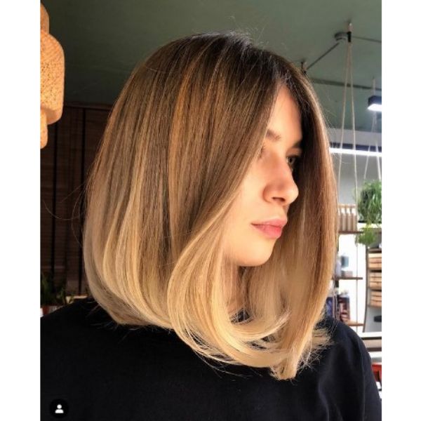  Straight Long Bob Hairstyle For Blonde Hair