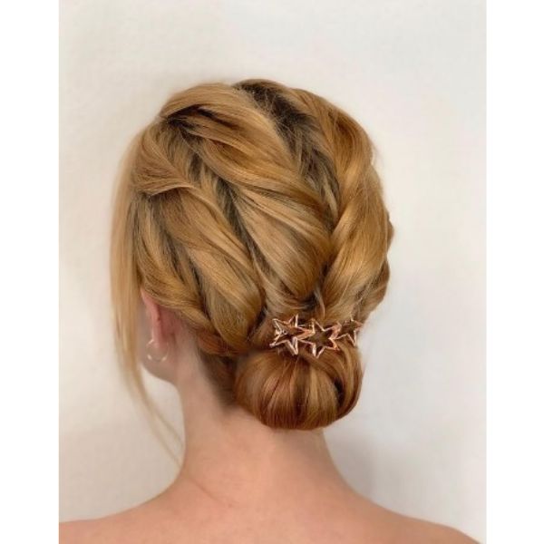  Twisted Wedding Updo With Star Hair Pin