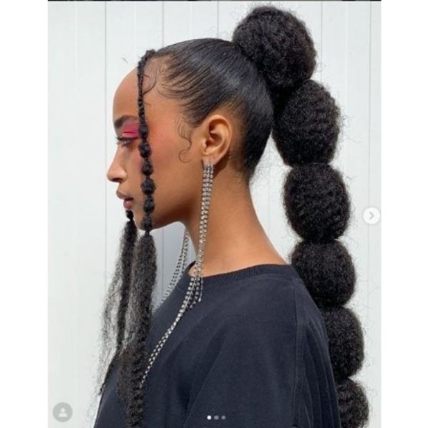 BubbleBraids Ponytail Hairstyles For Black Hair