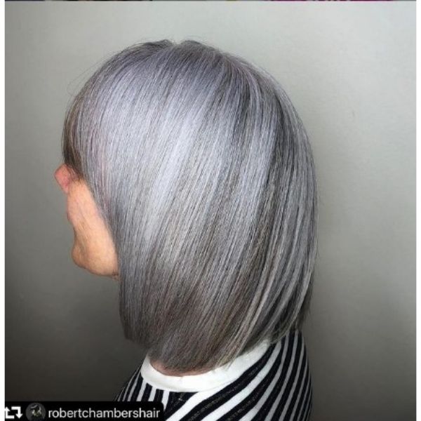 SharpTextured Bob With Silver Highlights