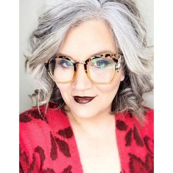  Silver Gray Medium Hairstyle For Older Women