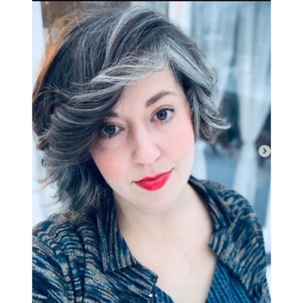 Soft Hair Silver Gray Highlights